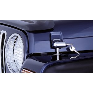 Jeep Wrangler Hood Catches - Rugged Ridge - Locking - Chrome - `97-`06